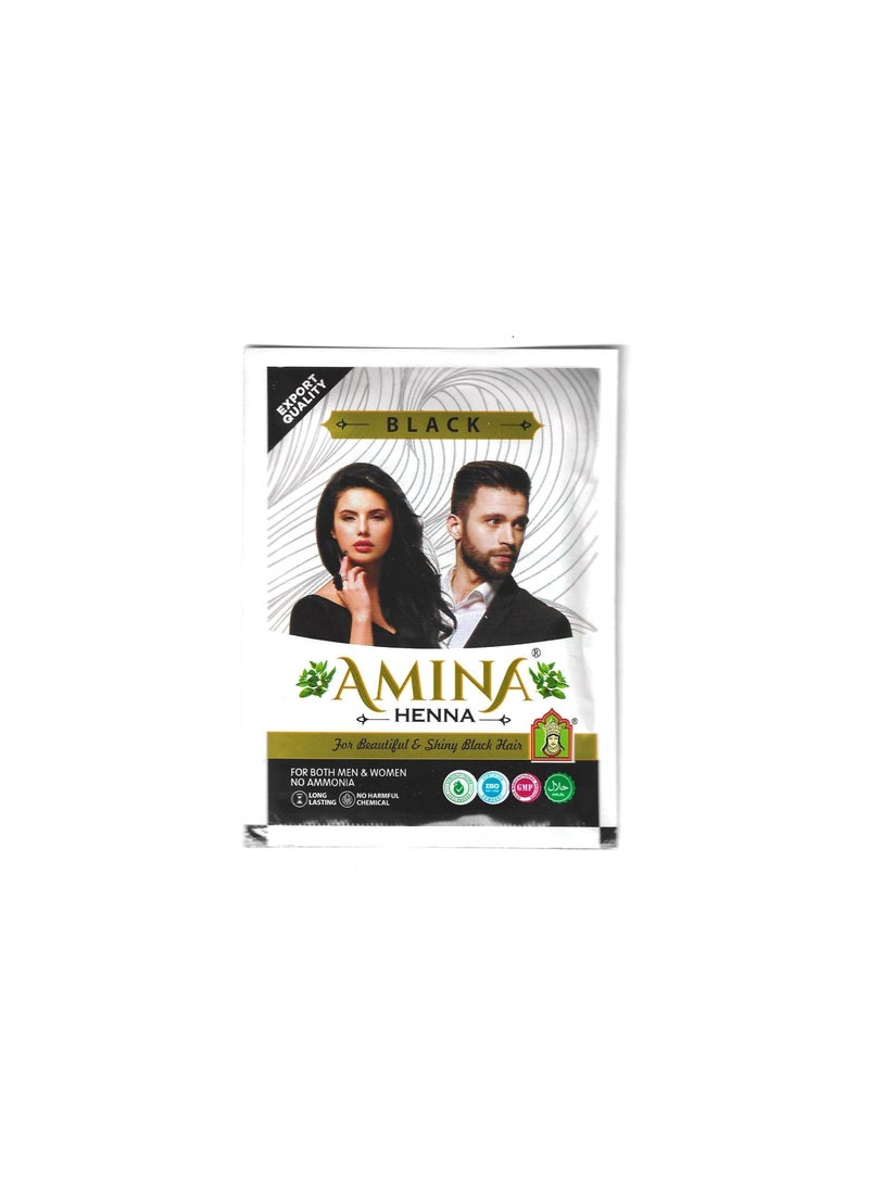 أمينا حنة تلوين للشعر حناء طبيعي عضوي أسود 6 عبوات × 10 جم  - Image 3