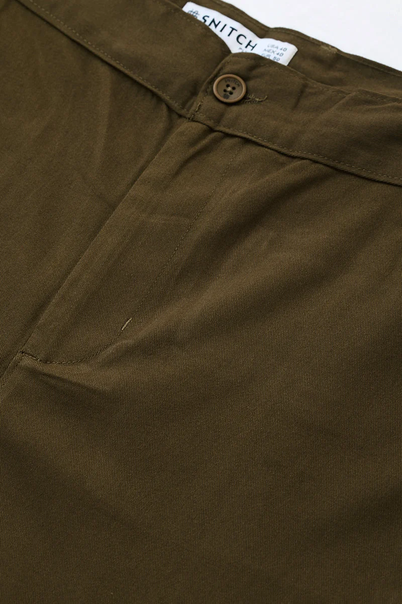 Snitch Olive 100% Cotton Plus Size Shorts for Men | Best Price UAE