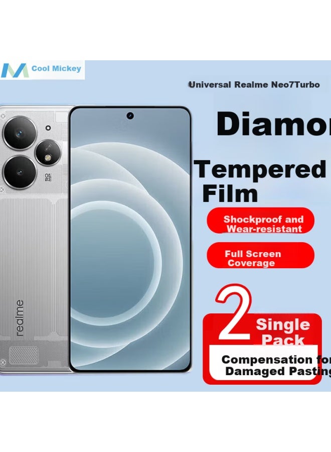 MAIKUQI مناسب لـ Realme Neo7 Turbo فيلم زجاجي مقسى تغطية كاملة للشاشة مضاد للبصمات - عبوة من 2 قطعة - Image 1