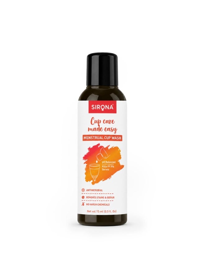 Sirona Natural Menstrual Cup Wash for Women - 100 ml with Rose Fragrance to Wash your Period Cup in a Hygienic Way - Image 1