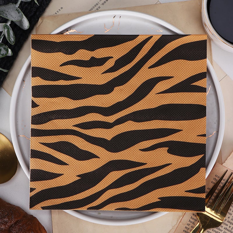 Supply Spot New Leaves Color Printing Napkin Paper Towel Western Restaurant Bakery For Facial Tissue - Image 1