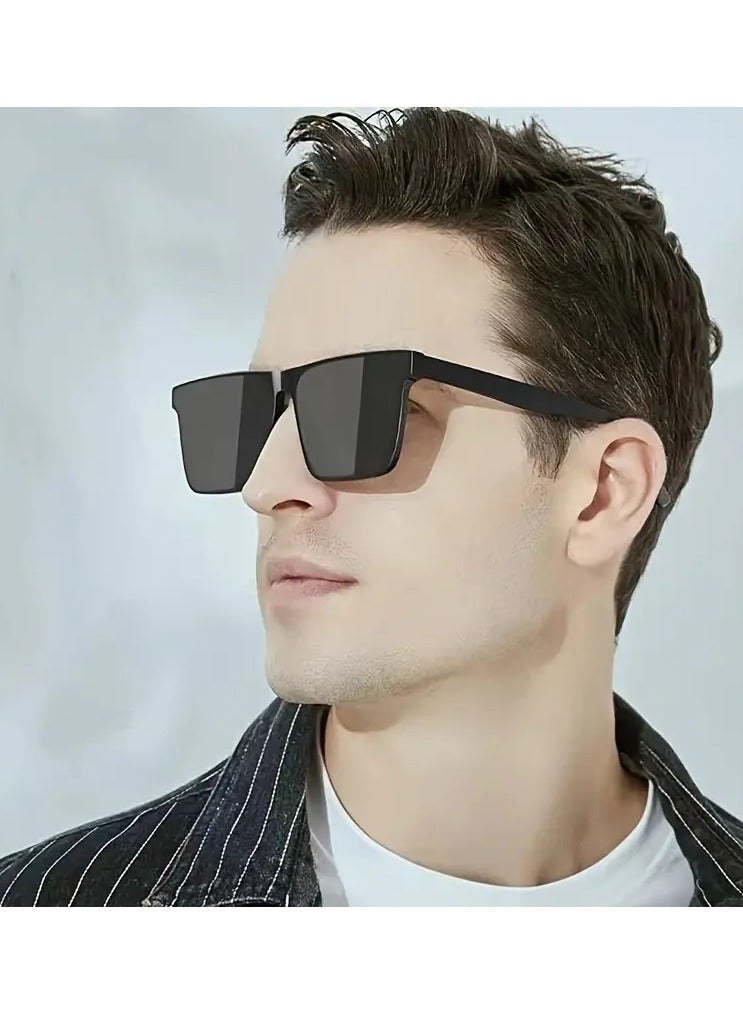 كوالتي مربع كبير عصري وكلاسيكي باللون الأسود ورقيق وكبير، للرجال والنساء - Image 1