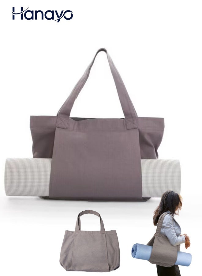 Hanayo Yoga Mat Bag Yoga Tote Bags and Carriers for Women Portable Yoga Mat Carrying Bag Shoulder Gym Bag with Yoga Mat Holder for Gym Yoga Pilates Travel Beach and Daily Use(Grey) - Image 1