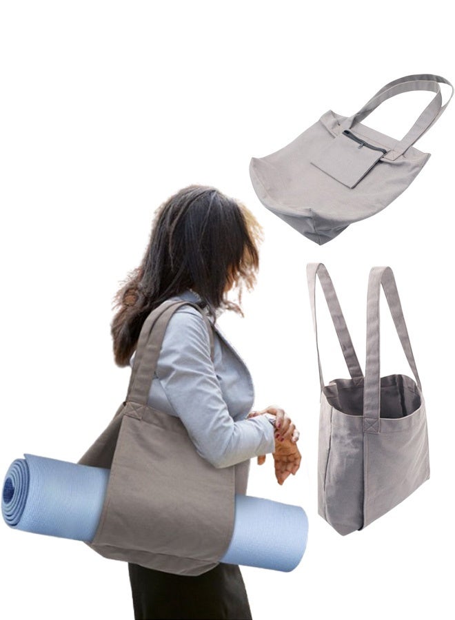 Hanayo Yoga Mat Bag Yoga Tote Bags and Carriers for Women Portable Yoga Mat Carrying Bag Shoulder Gym Bag with Yoga Mat Holder for Gym Yoga Pilates Travel Beach and Daily Use(Grey) - Image 5