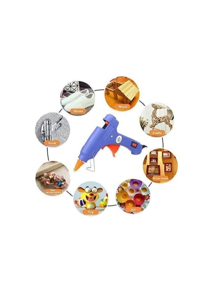 HAANDY Hot Melt Glue Gun with secure nozzle, 50Pcs Glue Sticks and finger protectors, Removable Anti-Hot Cover Glue Gun Kit, Assorted colors  - Image 2