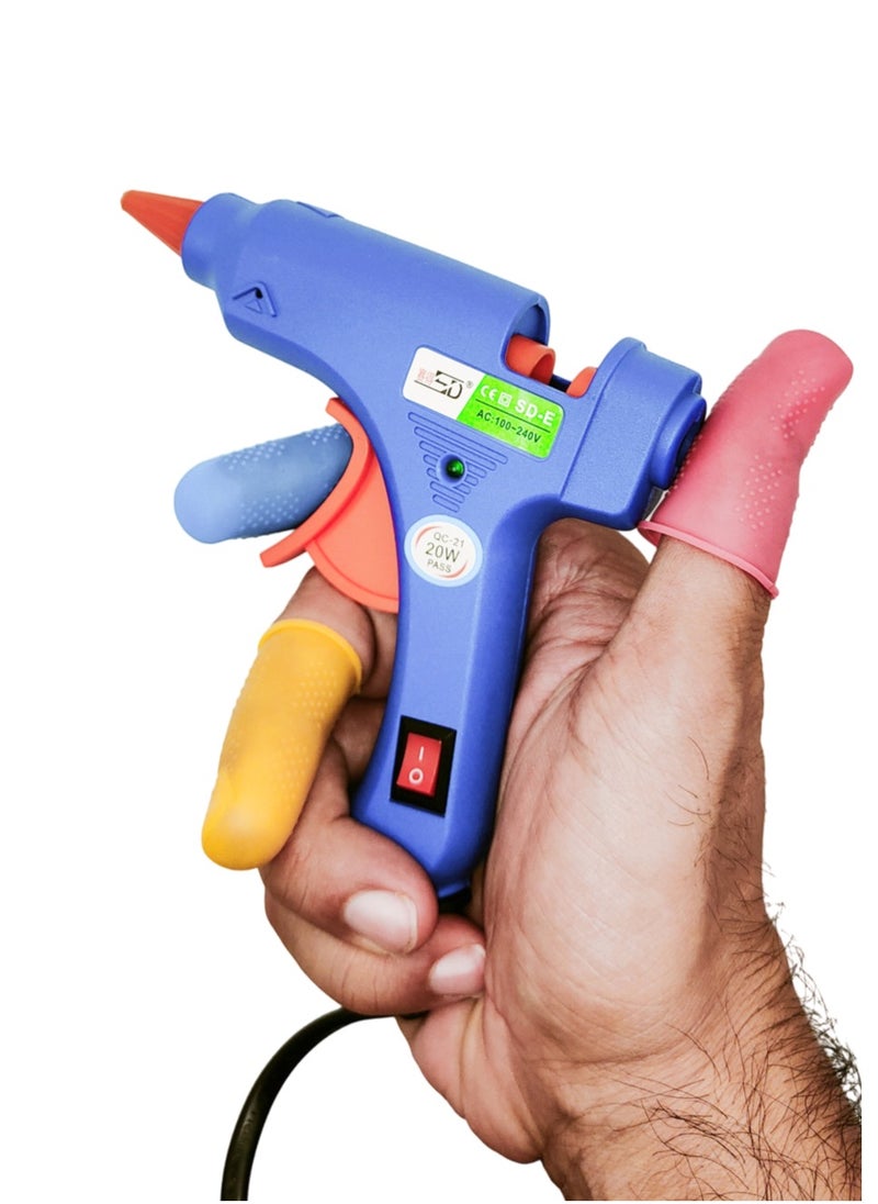 HAANDY Hot Melt Glue Gun with secure nozzle, 50Pcs Glue Sticks and finger protectors, Removable Anti-Hot Cover Glue Gun Kit, Assorted colors  - Image 5