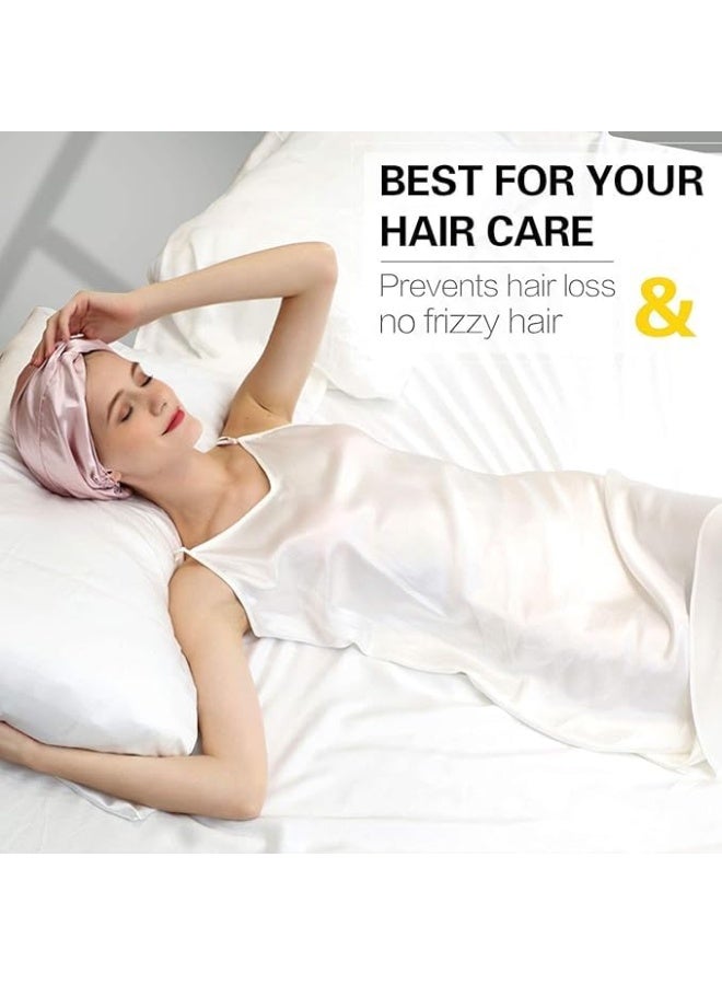 Satin Bonnet Sleep Bonnet Cap, Mulberry Silk Sleep Cap, Natural Silk Night Bonnet, Lightweight and Breathable, for Face Washing, Shower, Spa, Makeup and Hair Care, for Women and Girls  - Image 5