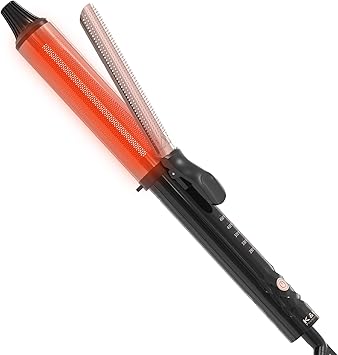 K&K KK Professional Infrared Dual Voltage Curling Iron 38mm Rose Gold Aluminium Barrel with Display for Temperature Control up to 232C - Image 1