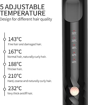 K&K KK Professional Infrared Dual Voltage Curling Iron 38mm Rose Gold Aluminium Barrel with Display for Temperature Control up to 232C - Image 4