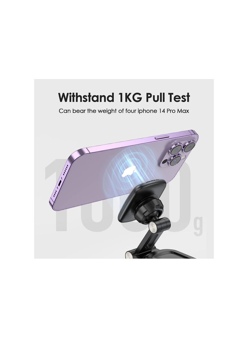 Phone Planet Strong and durable magnetic base to hold the phone for superior stability that keeps your phone securely 360-Degree Rotating  BLACK - Image 4