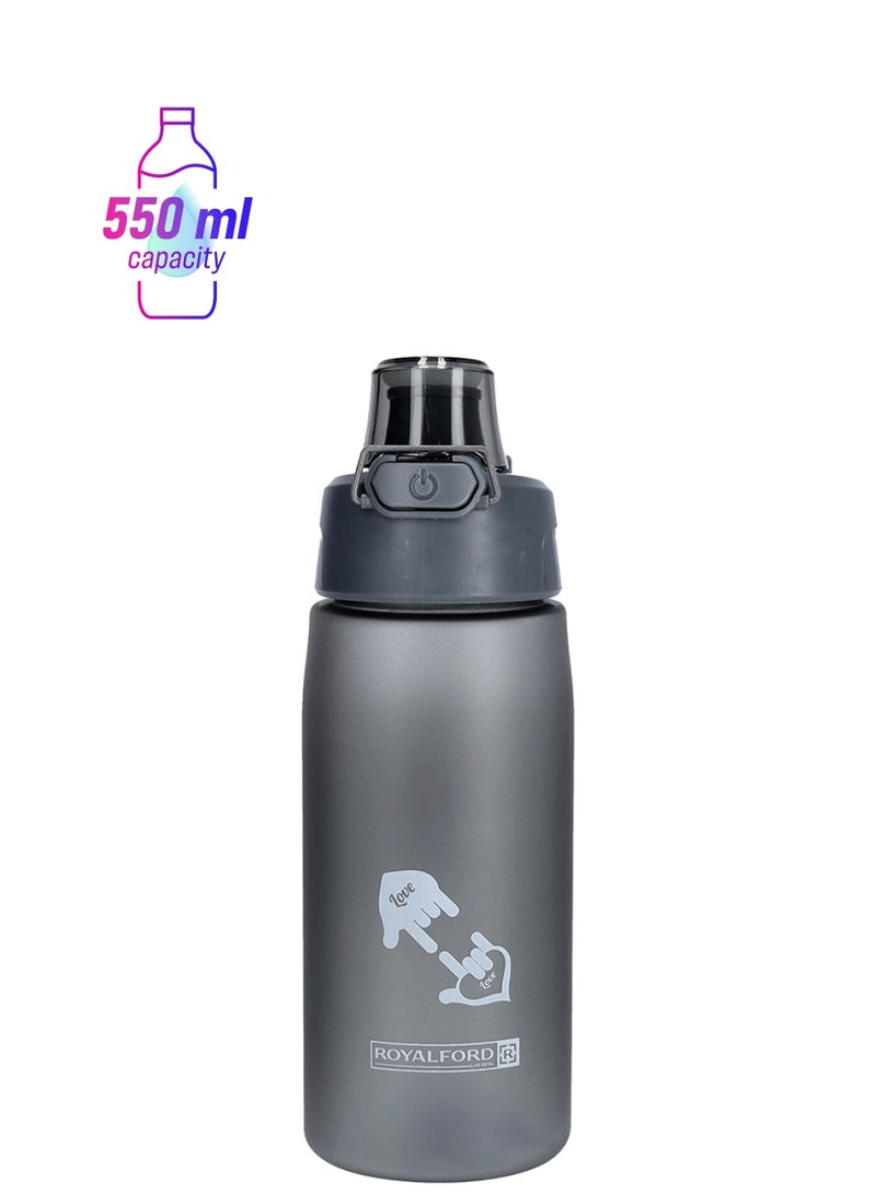 Royalford Water Bottle Durable & Leak Proof Non-Toxic & Eco Friendly Material Black 550ml - Image 1