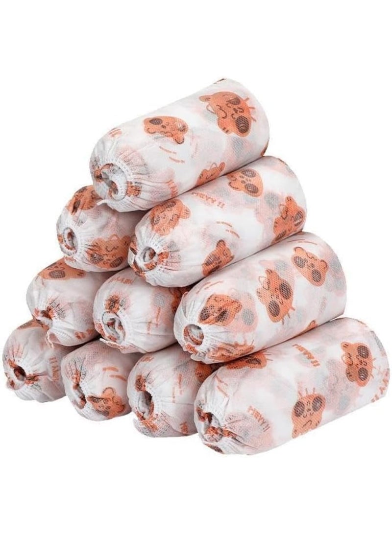 SYOSI Disposable Shoe Covers Non Slip Indoor Foot Protectors, Breathable Anti Dirt Shoe Protector for Home Office Clinic Travel, Thickened Waterproof Boot Covers for Men Women, 200 Counts Beige - Image 1