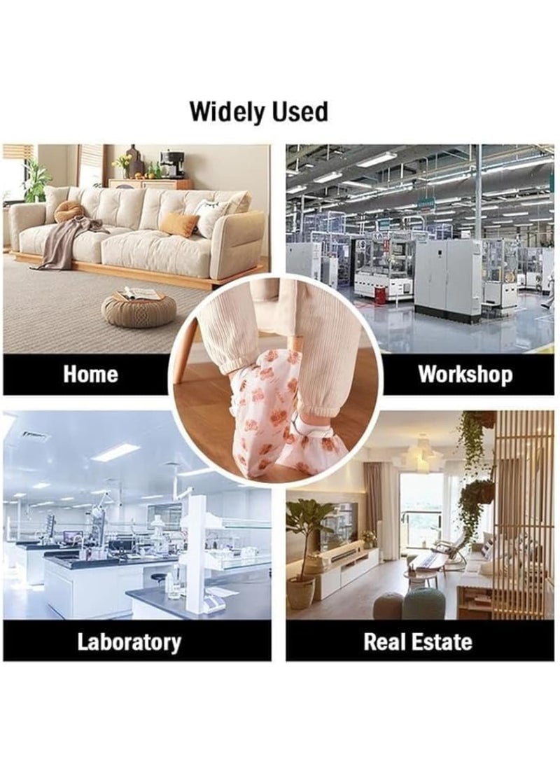 SYOSI Disposable Shoe Covers Non Slip Indoor Foot Protectors, Breathable Anti Dirt Shoe Protector for Home Office Clinic Travel, Thickened Waterproof Boot Covers for Men Women, 200 Counts Beige - Image 3