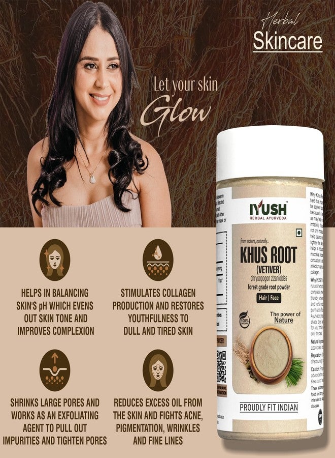IYUSH Vetiver Roots Powder, 250gm | Vetti Veru Roots | Vetiver Powder for Skin and Hair | Powdered Khas Ki Jad | Vetti Veru Roots | Khus Khus Ki Jad | Vattiverulu Powder | Vatti Verlu Roots | Vattiveru | - Image 2