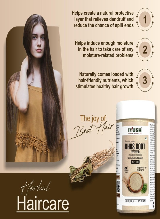 IYUSH Vetiver Roots Powder, 250gm | Vetti Veru Roots | Vetiver Powder for Skin and Hair | Powdered Khas Ki Jad | Vetti Veru Roots | Khus Khus Ki Jad | Vattiverulu Powder | Vatti Verlu Roots | Vattiveru | - Image 3