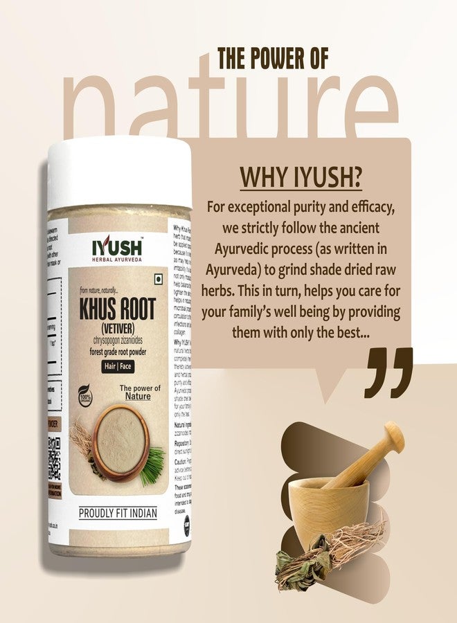 IYUSH Vetiver Roots Powder, 250gm | Vetti Veru Roots | Vetiver Powder for Skin and Hair | Powdered Khas Ki Jad | Vetti Veru Roots | Khus Khus Ki Jad | Vattiverulu Powder | Vatti Verlu Roots | Vattiveru | - Image 5