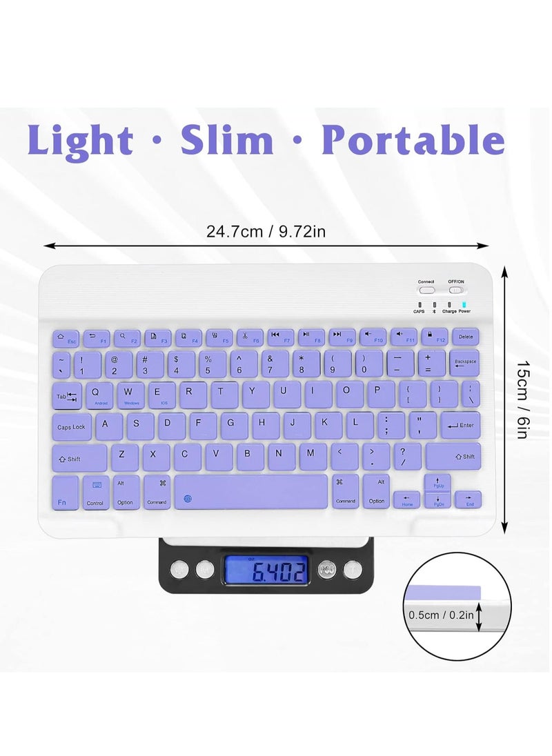 GULFLINK Wireless Bluetooth Rechargeable Keyboard, Multi-Device Universal Bluetooth Keyboard, Portable Keyboard, Suitable for iOS Android, Windows iPad, Tablets MacBook (Purple)  - Image 3