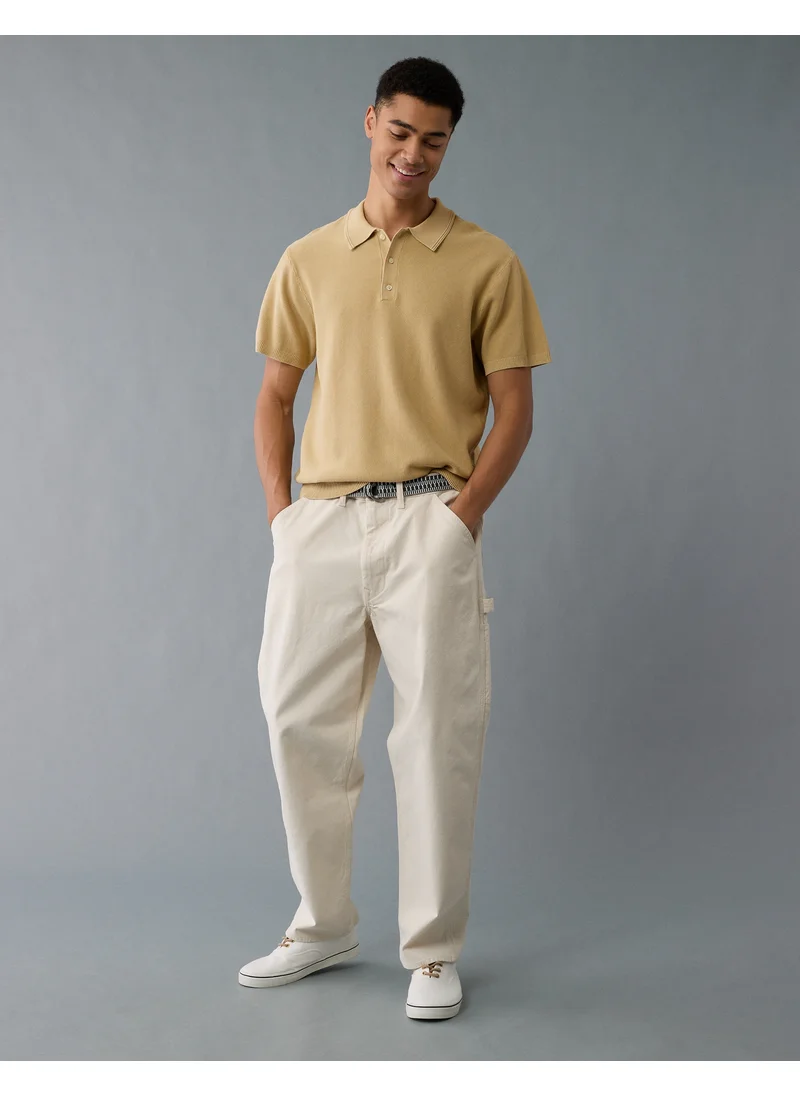 American Eagle AE Washed Sweater Polo Shirt
