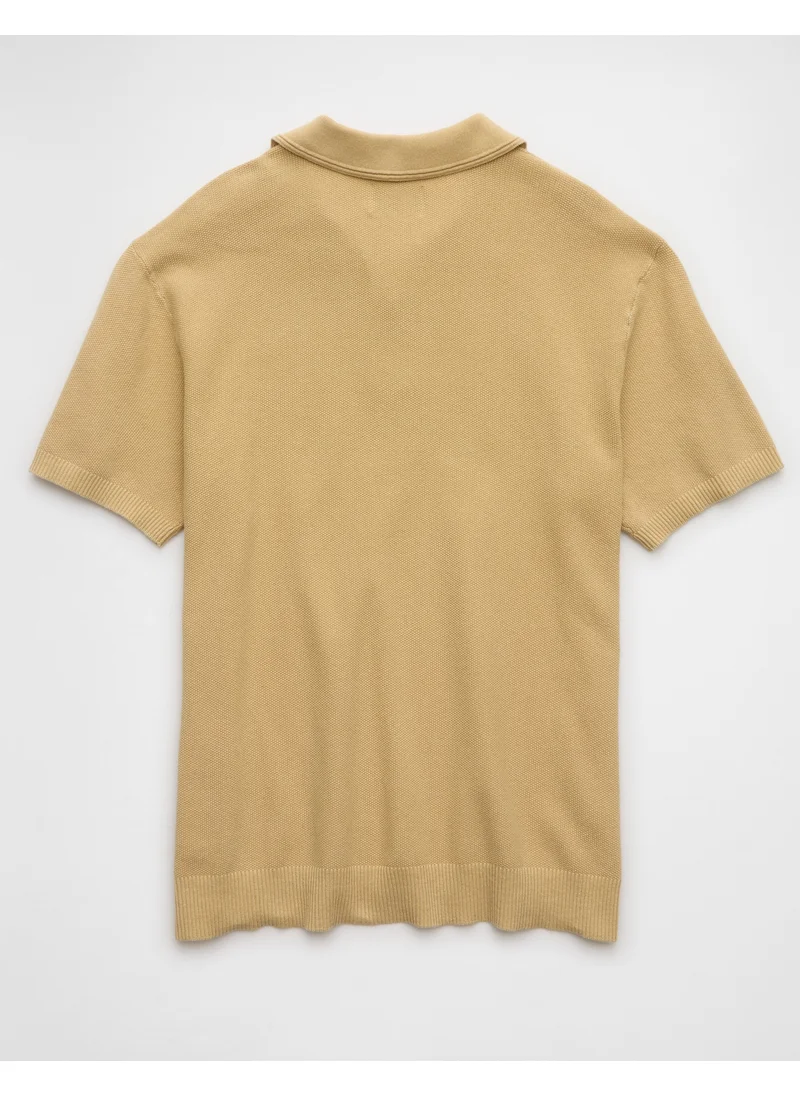 American Eagle AE Washed Sweater Polo Shirt