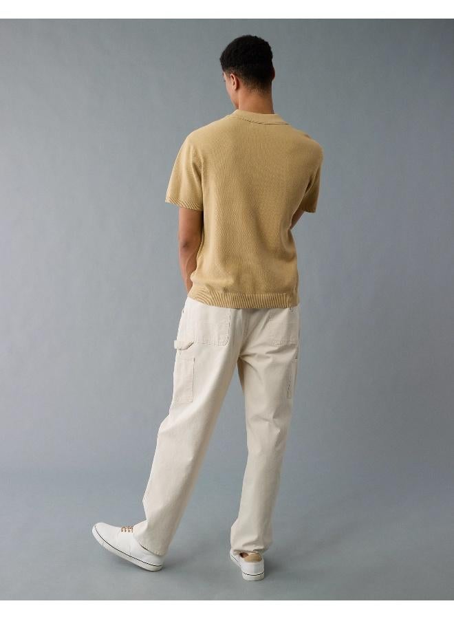 American Eagle AE Washed Sweater Polo Shirt - Image 4