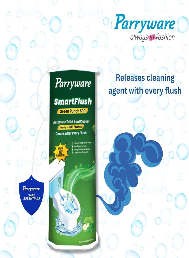 Parryware SmartFlush Green Punch 500* Automatic Toilet Bowl Cleaner (180 grams) | Green Apple and Mint Fragrance | Strong Disinfectant Action (4) | FCSF0403 - Image 4