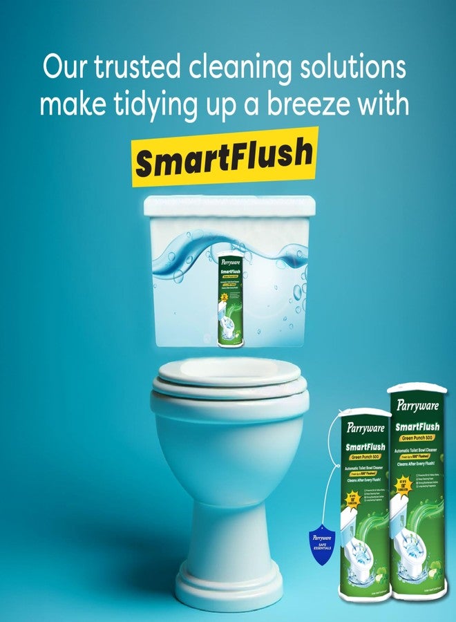 Parryware SmartFlush Green Punch 500* Automatic Toilet Bowl Cleaner (180 grams) | Green Apple and Mint Fragrance | Strong Disinfectant Action (4) | FCSF0403 - Image 3