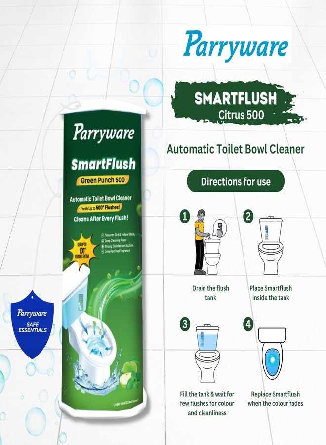 Parryware SmartFlush Green Punch 500* Automatic Toilet Bowl Cleaner (180 grams) | Green Apple and Mint Fragrance | Strong Disinfectant Action (4) | FCSF0403 - Image 5