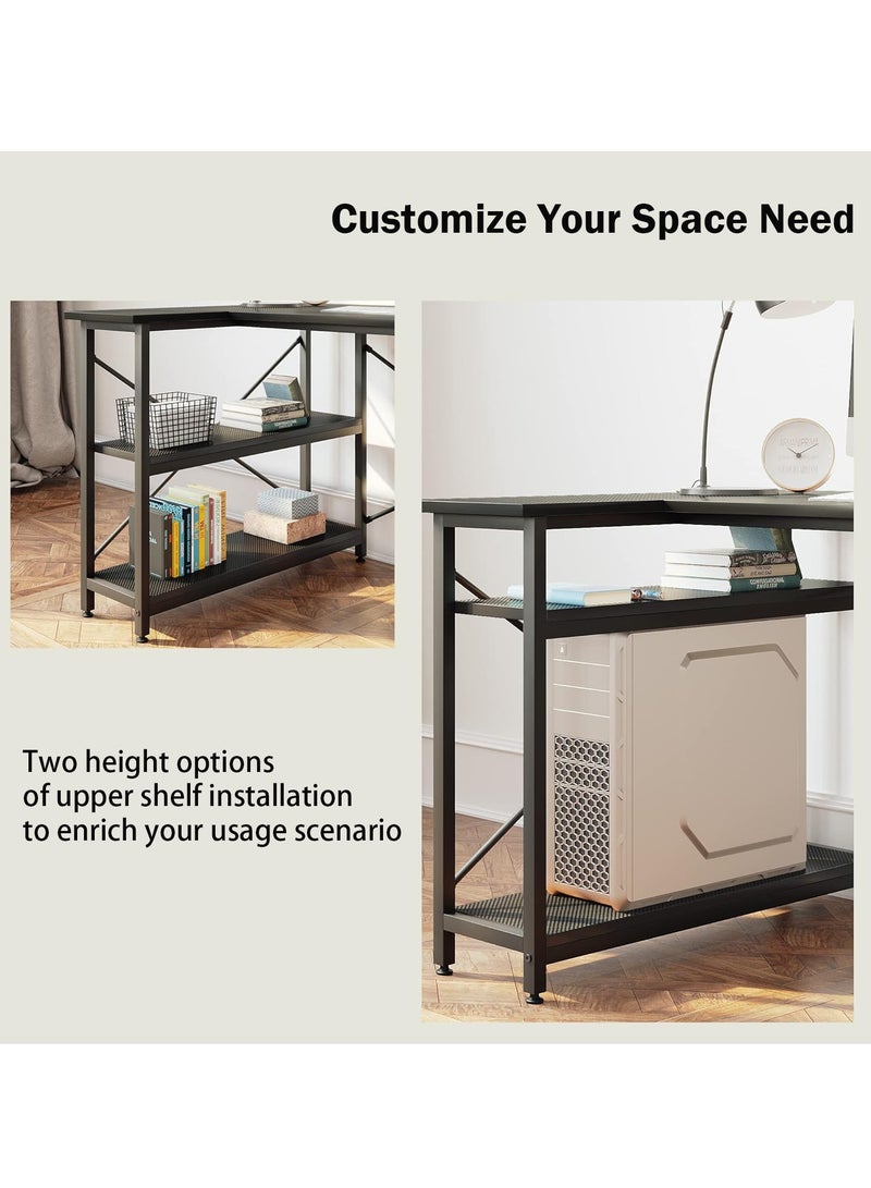 ZUIHAO L Shaped Computer Desk, L-Shaped Corner Desk with Reversible Storage Shelves for Home Office Workstation, Modern Simple Style Writing Desk Table with Storage Bag - Image 5