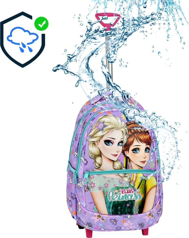 Çantaland Frozen Patterned Primary School Bag with Trolley + Lunch Box