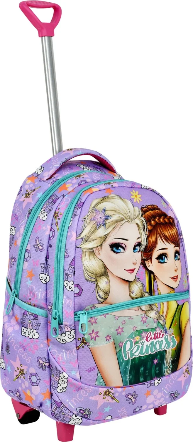 Çantaland Frozen Patterned Primary School Bag with Trolley + Lunch Box
