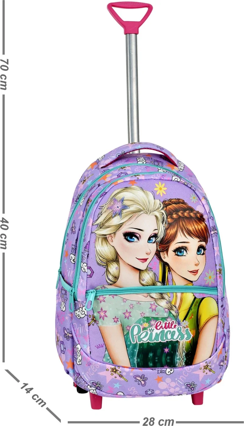 Çantaland Frozen Patterned Primary School Bag with Trolley + Lunch Box