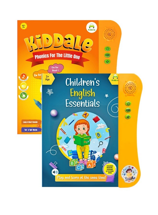 Kiddale Pack of 2 Musical Interactive Children Sound Books:Phonics & English Essentials|Ideal Gift for 3+ Years Baby|E Learning Book|Smart Intelligent Activity Books|Nursery Rhymes|Talking Book - Image 1