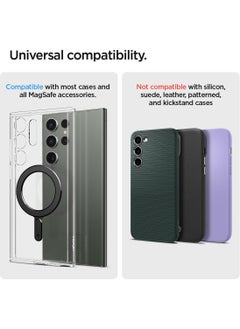 Spigen لوحة حلقة مغناطيسية بنقرة واحدة (MagFit) ملصق محول متوافق مع MagSafe مع مجموعة EZ-Fit مغناطيس قوي 1100 غاوس [تحويل حافظة غير MagSafe إلى MagSafe متوافقة] - أسود  - Image 2