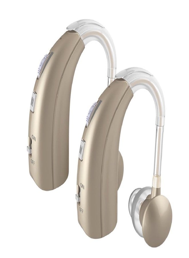 HP SOUND PLUS 2 unit For Both Ear Rechargeable Hearing Aids with Noise Cancelling, Nano Hearing Amplifier Assist Miracle Ear for Adults,Digital Hearing Amplifiers for Hearing Loss (Pair-Gold) - Image 1