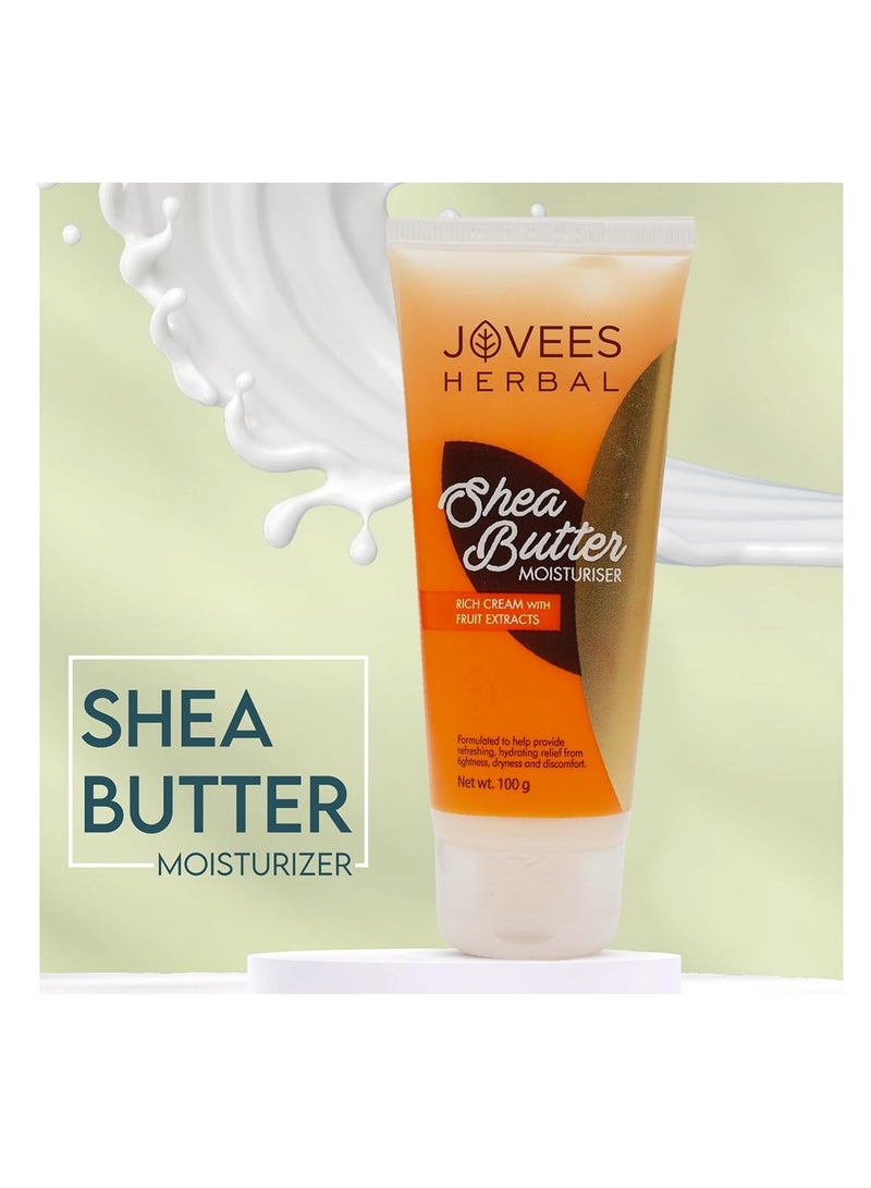 Jovees Herbal Shea Butter Moisturiser | With Shea Butter & Fruit Extracts | Reduces Skin Inflammation & Restores Hydration | For Normal & Dry Skin 100g