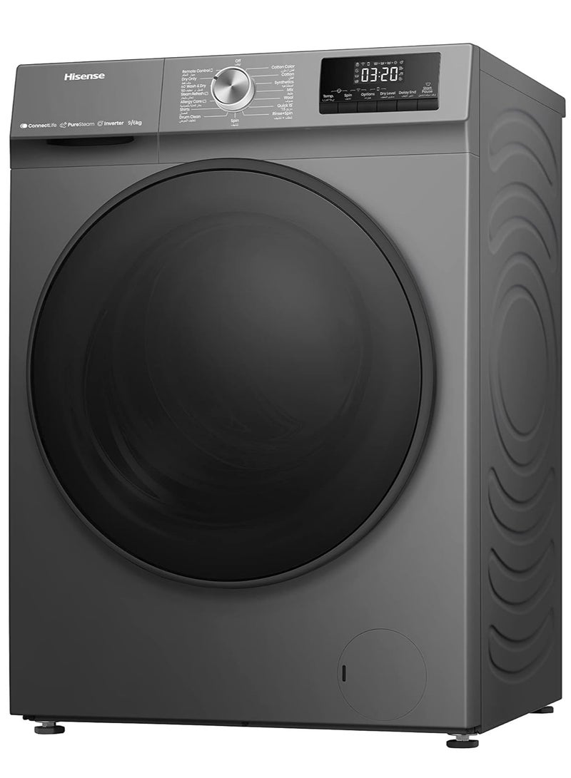 Hisense 9/6KG Front Load Washer & Dryer Smart ConnectLife With Wifi, 1400RPM Model 1 Year Warranty WDQA9014EVJMWT Titanium Grey - Image 3