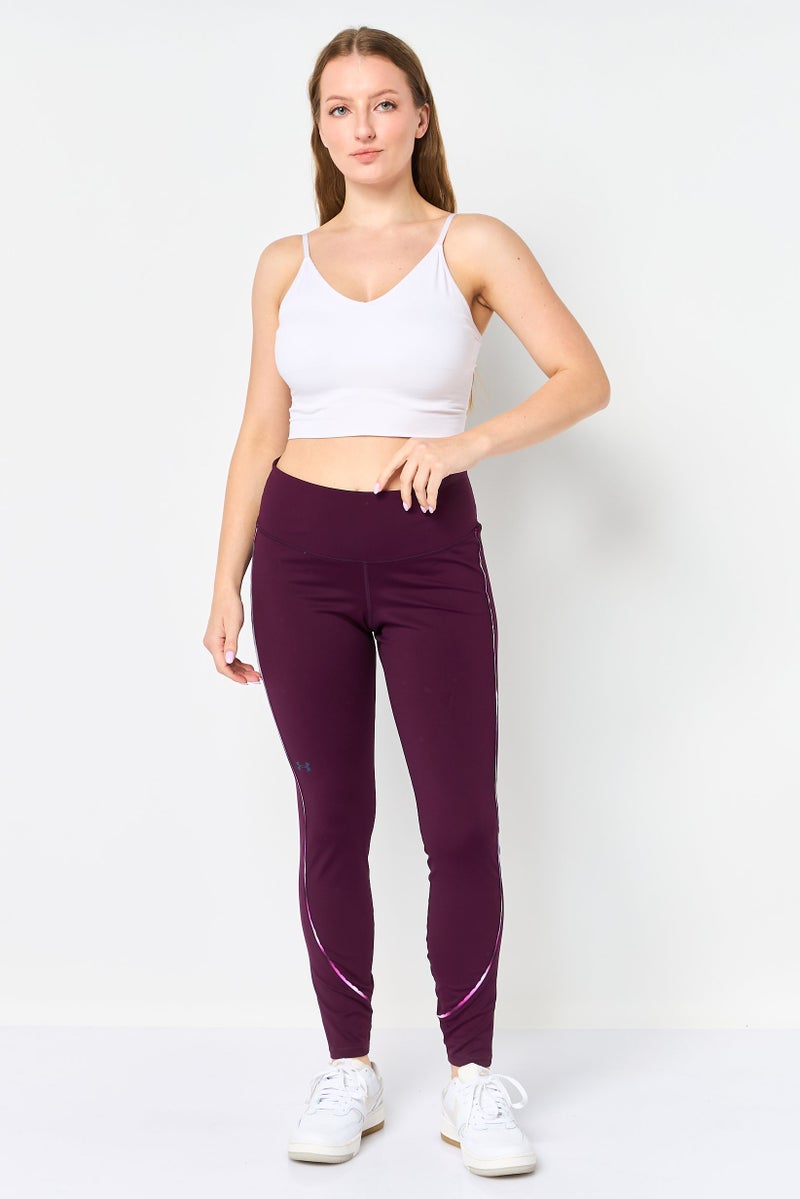 UNDER ARMOUR Women Sportswear Fit Pull On Training Leggings, Burgundy - Image 2