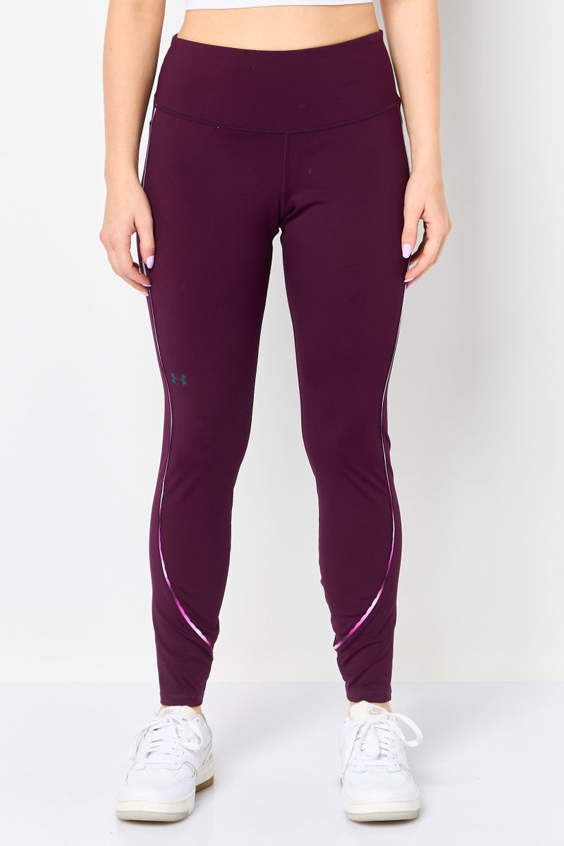 UNDER ARMOUR Women Sportswear Fit Pull On Training Leggings, Burgundy - Image 1