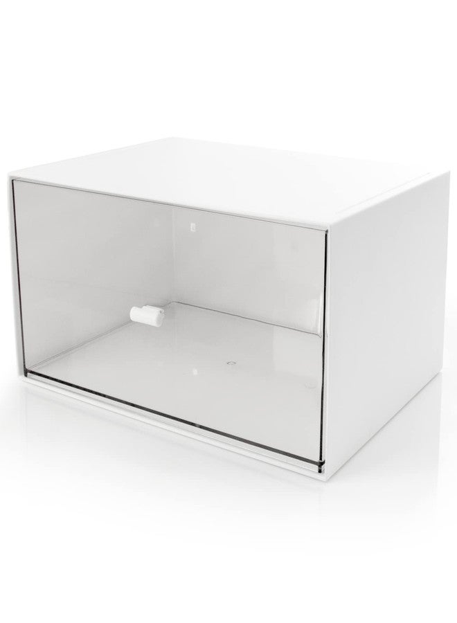 kulusion Desk Drawer Organizer, Stackable Storage Drawers, Plastic White Desk Organizers Great for Makeup Storage Bathroom Organization Accessories Etc - Large 1 Drawers (White) - Image 1