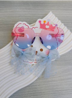 Children's heart-shaped sunglasses with a beautiful colorful design and a magical touch, decorated with soft tulle bows in gentle, shiny colors, adding a touch of charm and beauty to your little one's look. It combines elegance and modernity in every detail, perfect for a look full of innocence and beauty for any occasion!