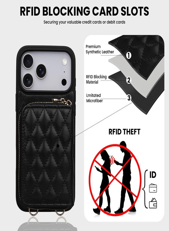 Keallce for Phone 6.9'' Wallet Case, RFID Blocking Card Holders, Flip Leather Case for Phone, Black - Image 4