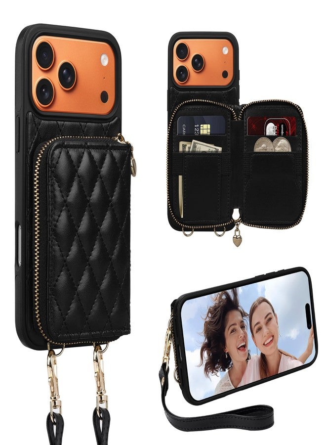 Keallce for Phone 6.9'' Wallet Case, RFID Blocking Card Holders, Flip Leather Case for Phone, Black - Image 1