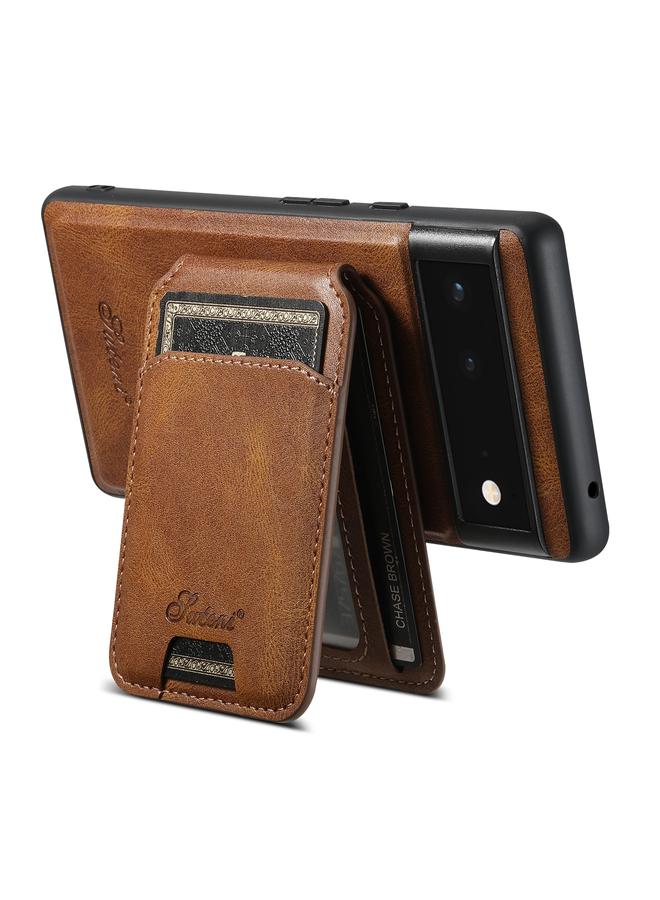 Suteni Case For Google Pixel 6 Pro H15 Oil Eax Leather Detachable Wallet Back Phone Case - Image 4