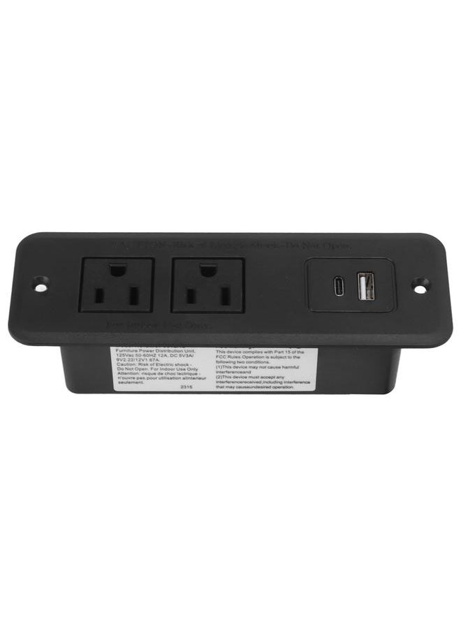 Thoraya Furniture Recessed Power Strip Type C 20W Recessed Power Socket For L Shaped Corner Table Side Table  - Image 4