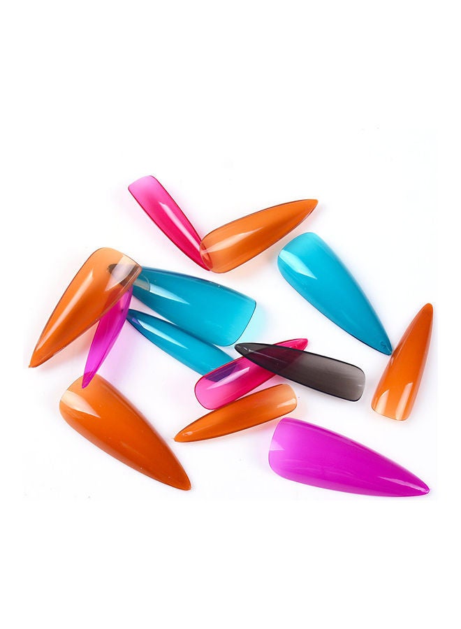 NIBEMINENT 240-Piece Colourful Salon Pointed Nail Tip Set Multicolour - Image 3