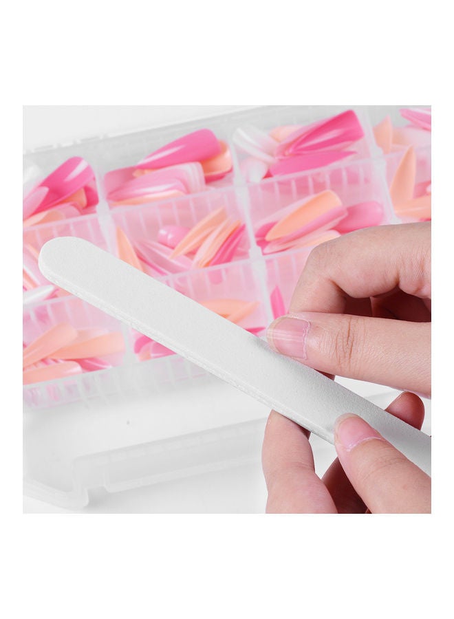 NIBEMINENT 240-Piece Colourful Salon Pointed Nail Tip Set Multicolour - Image 4