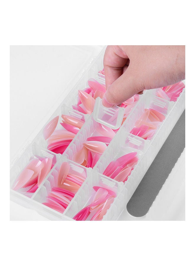 NIBEMINENT 240-Piece Colourful Salon Pointed Nail Tip Set Multicolour - Image 2