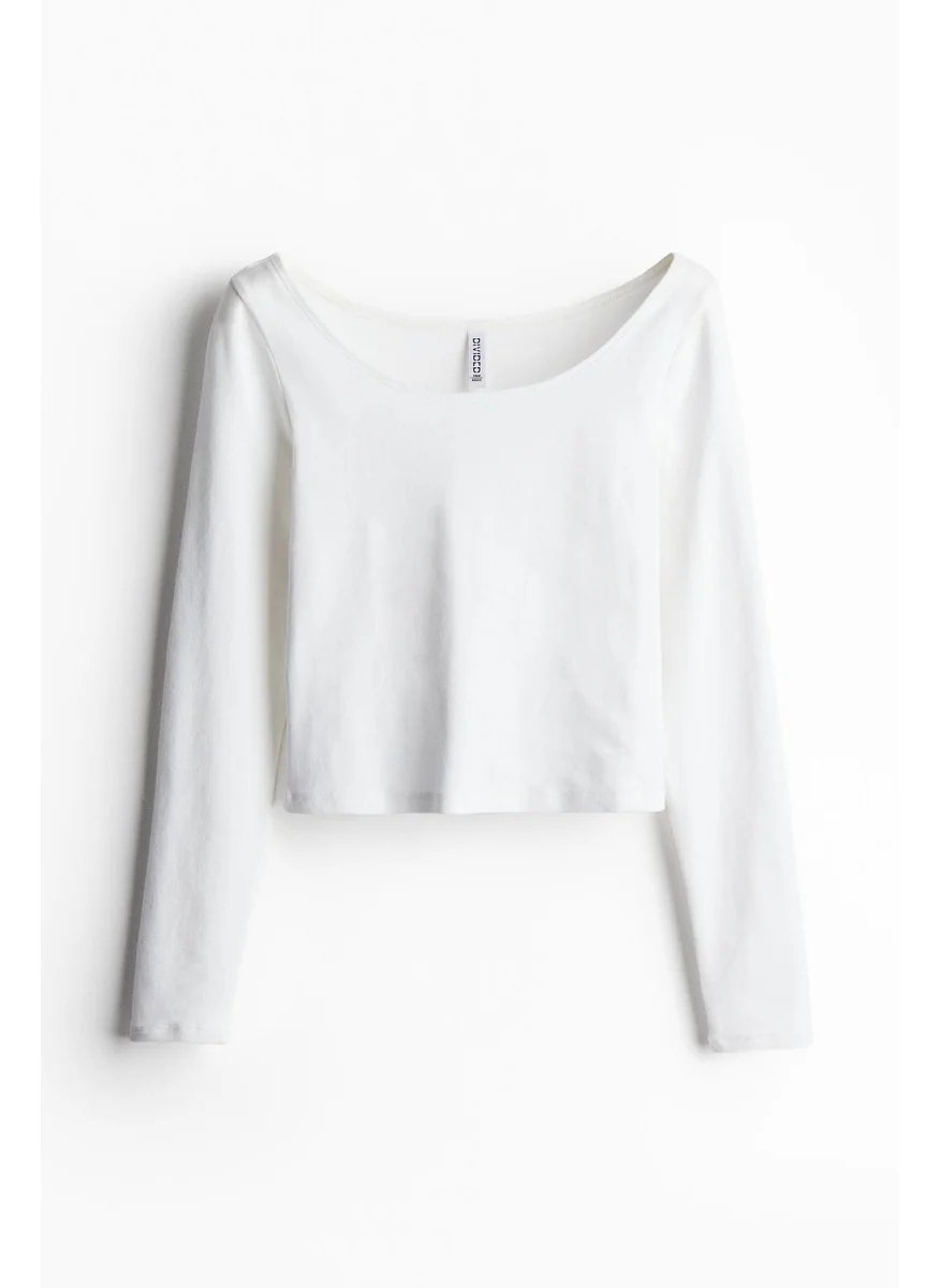 H&M Boat-Neck Cotton Top