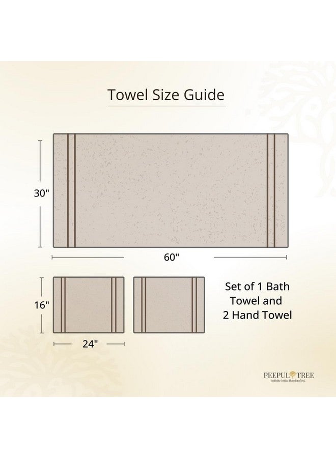 Peepul Tree Block Printed Hand and Bath Towels, Super Absorbent, Soft & Faster Drying, Floral Printed 100% Pure Cotton, 240 GSM (2 Hand and 1 Bath Towel Set, Pink) - Image 2