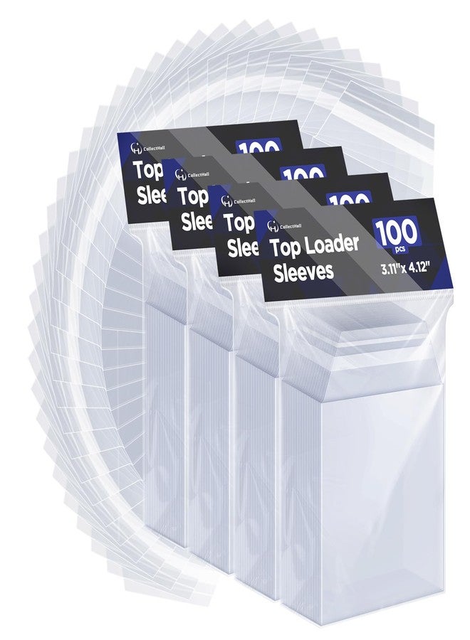 CollectHall Top Loader Sleeves, Bulk 100/200 / 400 PCS Penny Sleeves for Top Loaders, Resealable Team Bags for 35-75PT Rigid Trading Card Protection, Durable Transparent Top Loader Protectors - Image 1